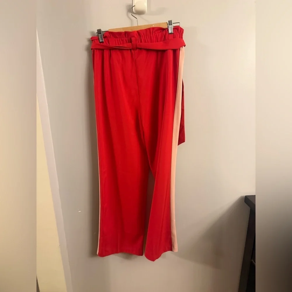 G.I.L.I. Wide-Leg Side Stripe Pants – Red & Blush Colorblock – Size Small